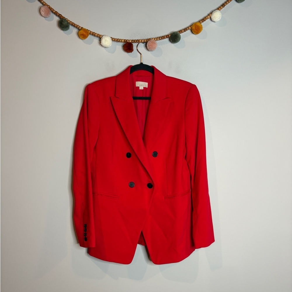 Loft Red 2 Button Blazer Jacket - image 1